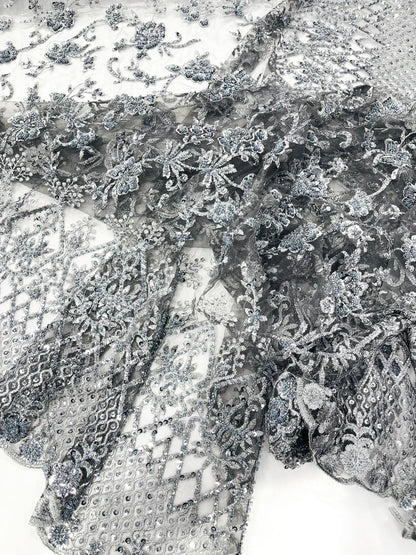 Modern Luxury Beaded Fabric 54” Wide| New Creations Fabric & Foam Inc.