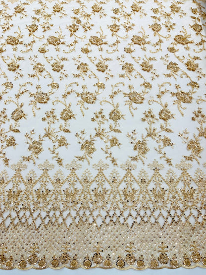Modern Luxury Beaded Fabric 54” Wide| New Creations Fabric & Foam Inc.