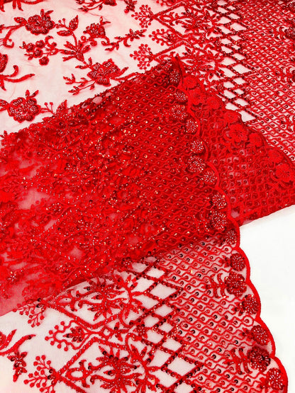 Modern Luxury Beaded Fabric 54” Wide| New Creations Fabric & Foam Inc.