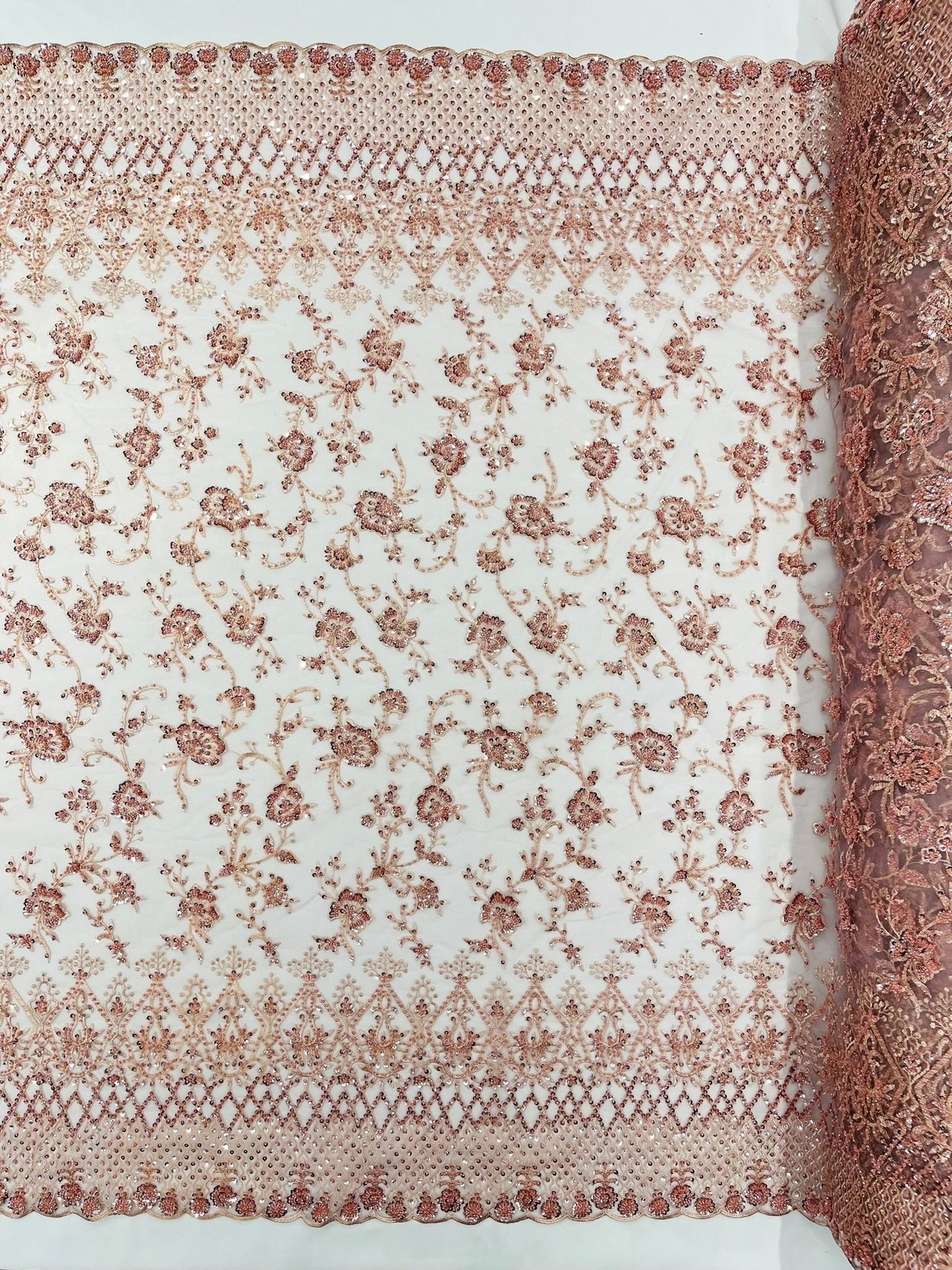 Modern Luxury Beaded Fabric 54” Wide| New Creations Fabric & Foam Inc.