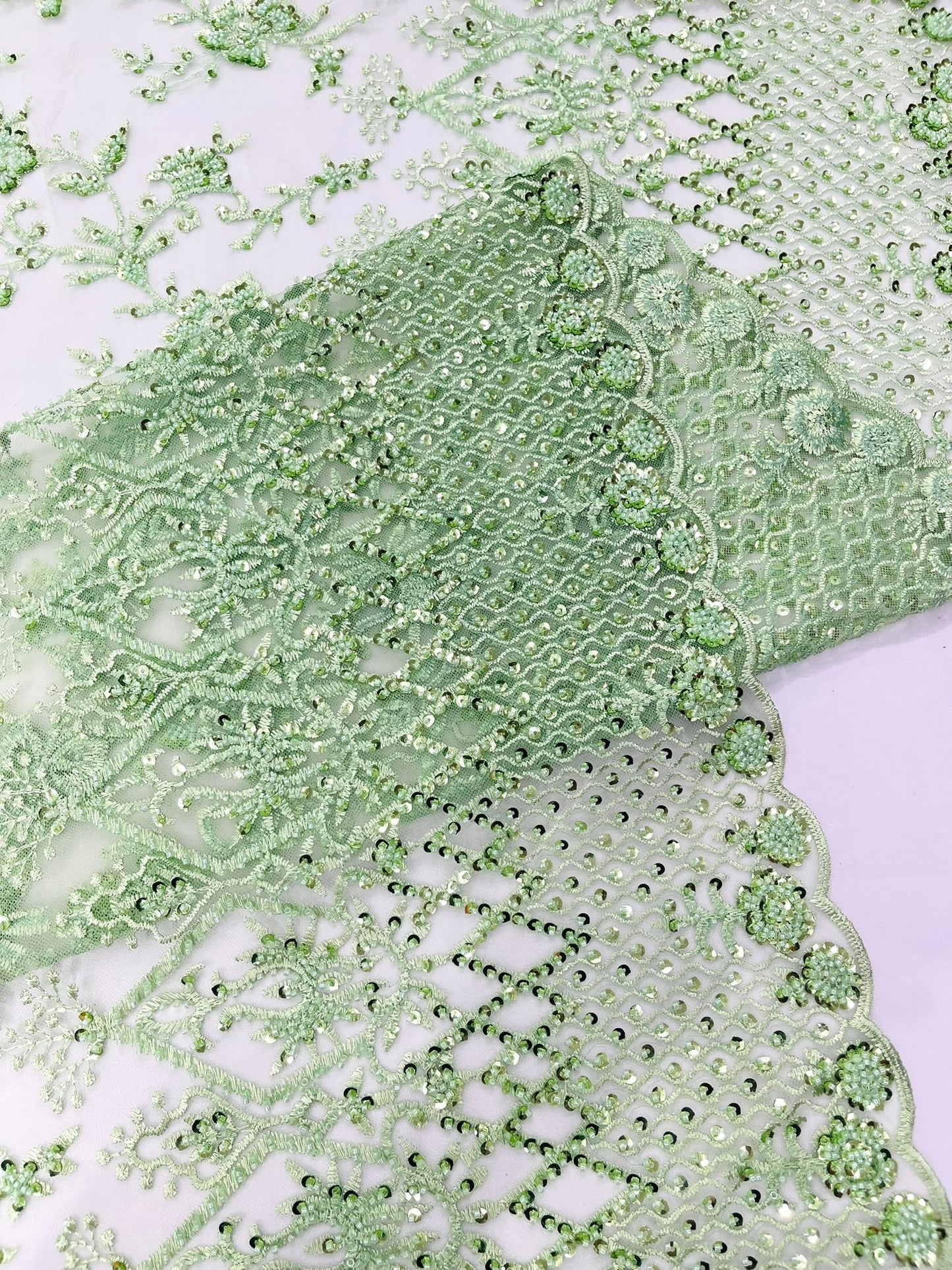 Modern Luxury Beaded Fabric 54” Wide| New Creations Fabric & Foam Inc.