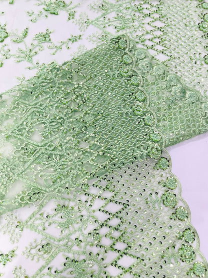 Modern Luxury Beaded Fabric 54” Wide| New Creations Fabric & Foam Inc.