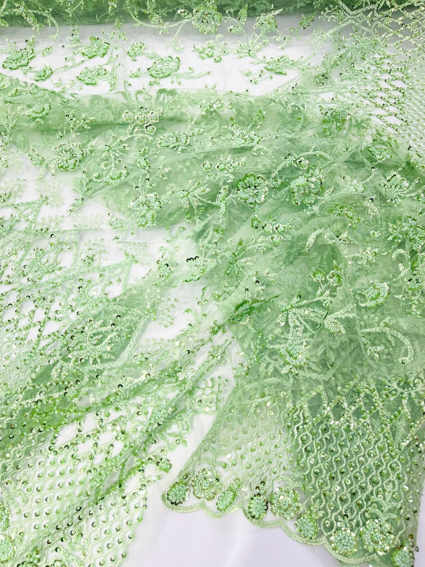 Modern Luxury Beaded Fabric 54” Wide| New Creations Fabric & Foam Inc.