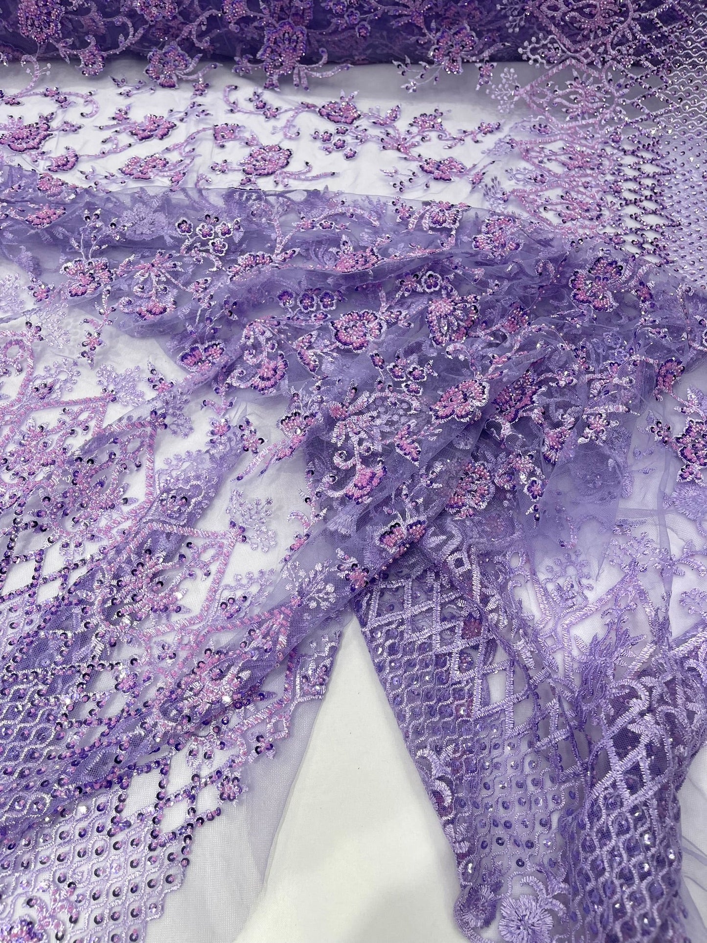 Modern Luxury Beaded Fabric 54” Wide| New Creations Fabric & Foam Inc.