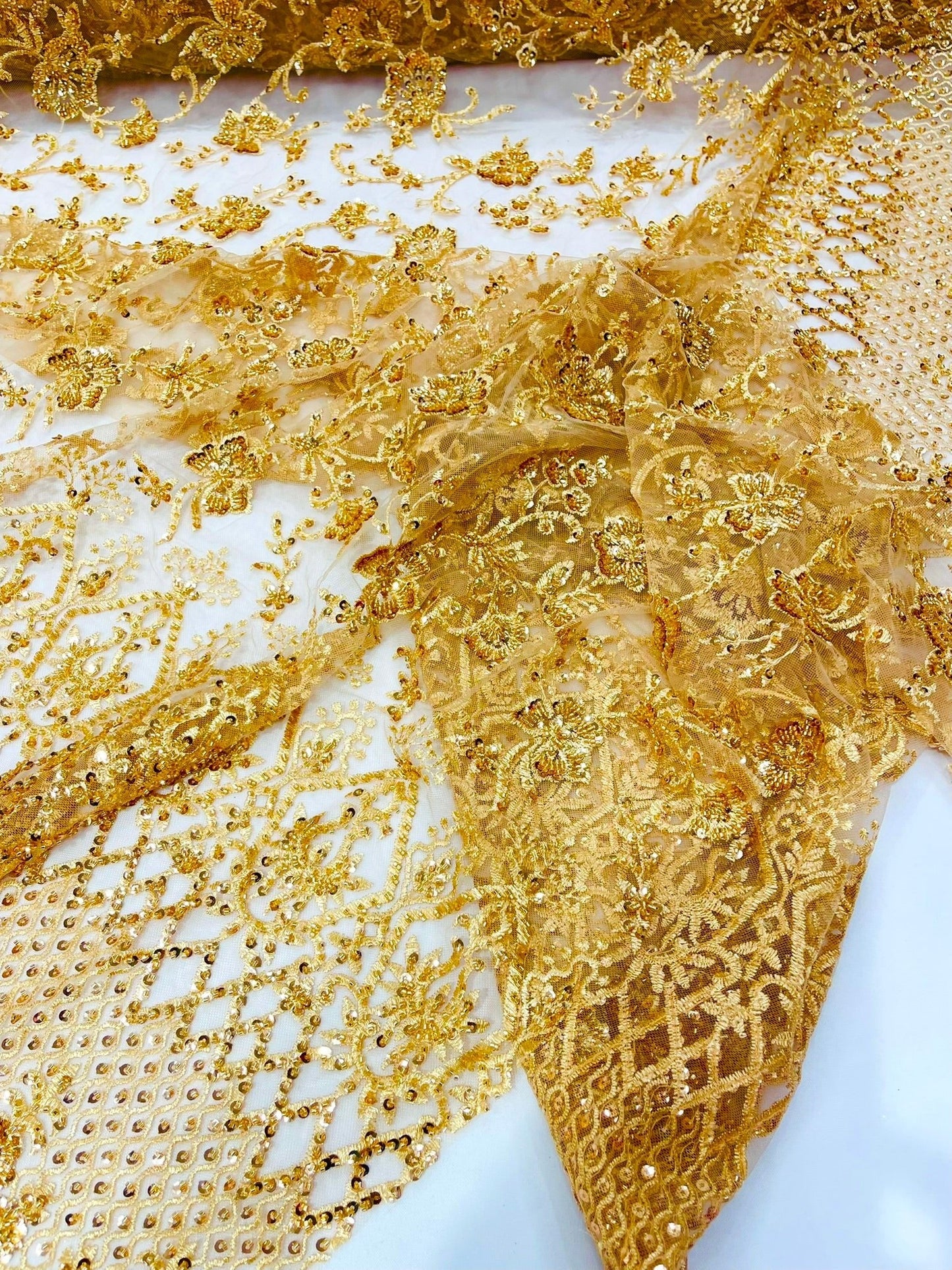 Modern Luxury Beaded Fabric 54” Wide| New Creations Fabric & Foam Inc.
