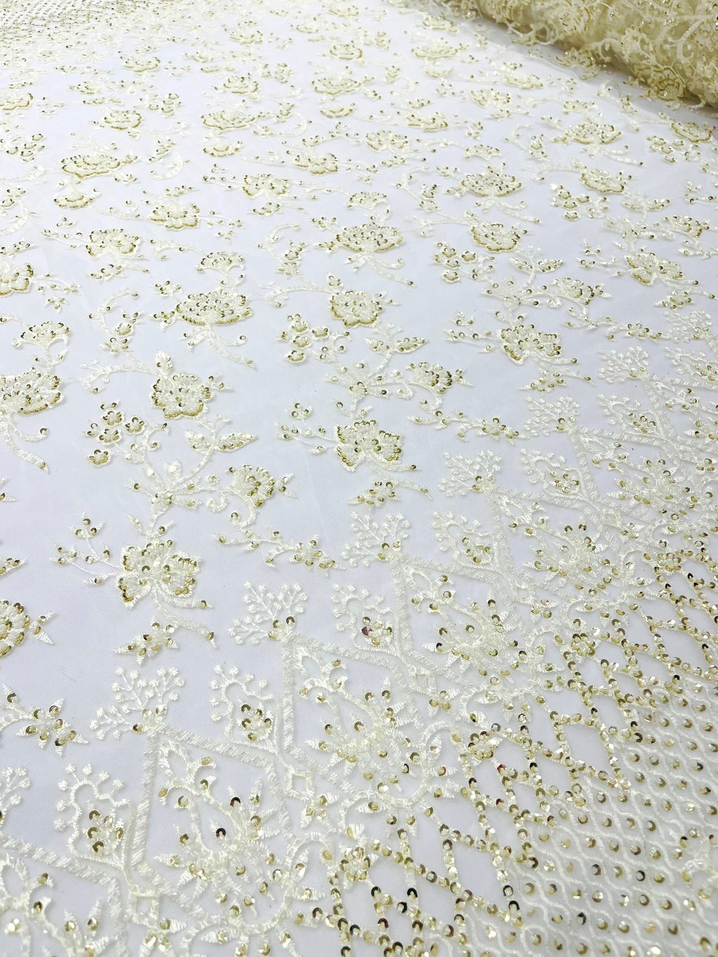 Modern Luxury Beaded Fabric 54” Wide| New Creations Fabric & Foam Inc.