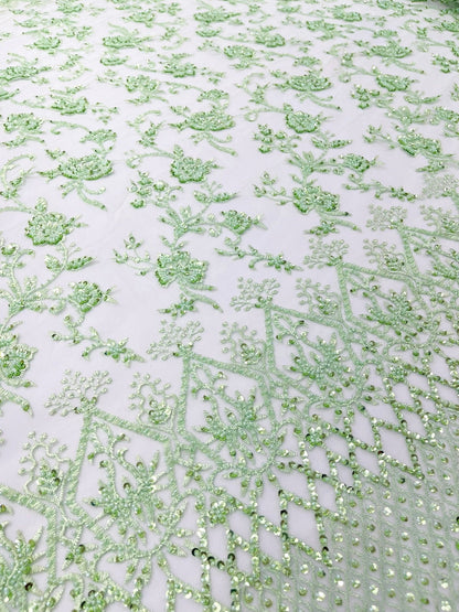 Modern Luxury Beaded Fabric 54” Wide| New Creations Fabric & Foam Inc.