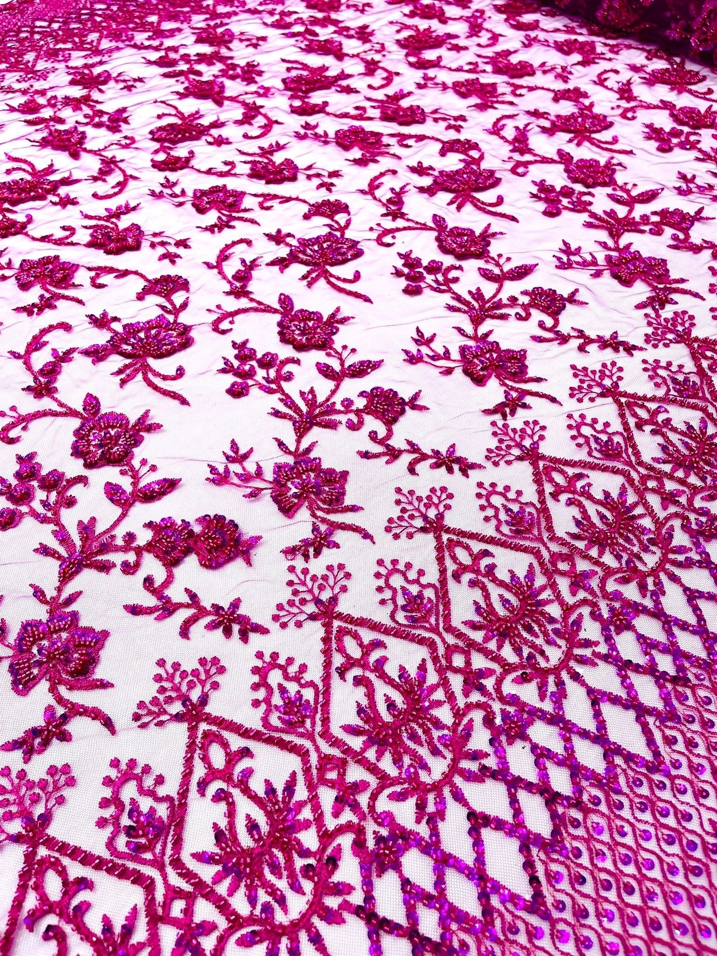 Modern Luxury Beaded Fabric 54” Wide| New Creations Fabric & Foam Inc.