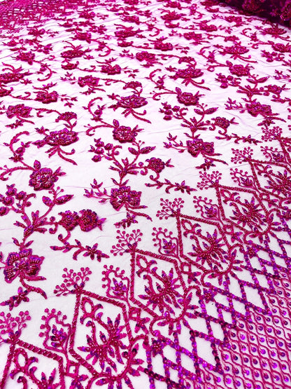 Modern Luxury Beaded Fabric 54” Wide| New Creations Fabric & Foam Inc.