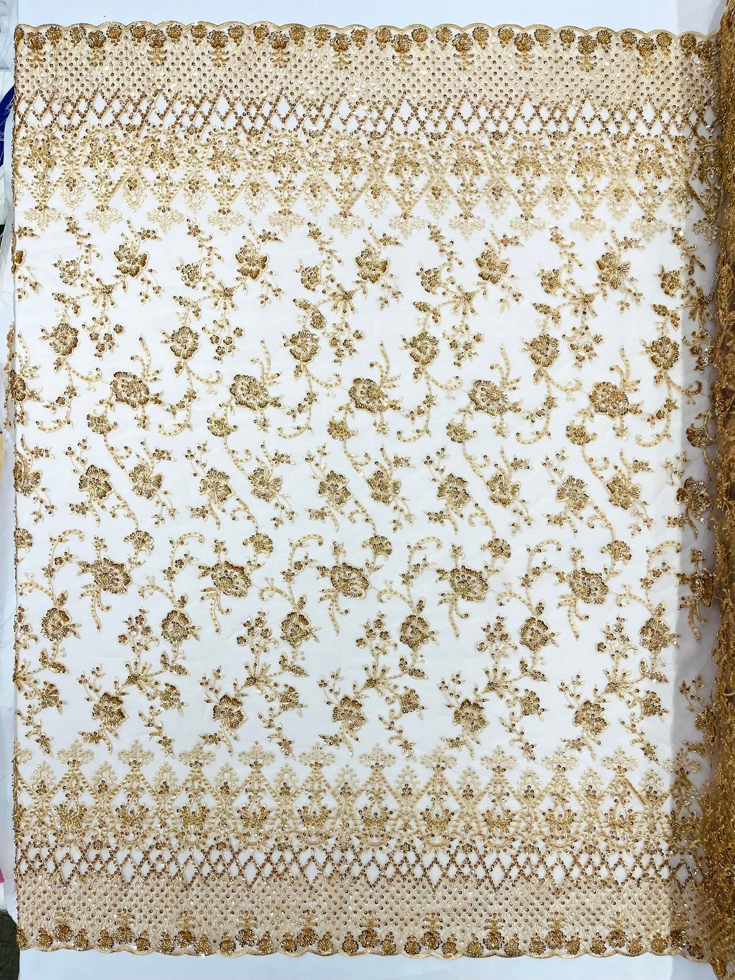 Modern Luxury Beaded Fabric 54” Wide| New Creations Fabric & Foam Inc.