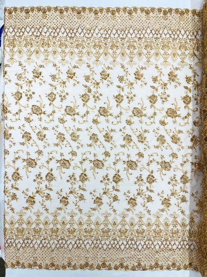 Modern Luxury Beaded Fabric 54” Wide| New Creations Fabric & Foam Inc.