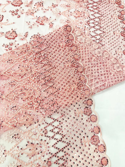 Modern Luxury Beaded Fabric 54” Wide| New Creations Fabric & Foam Inc.