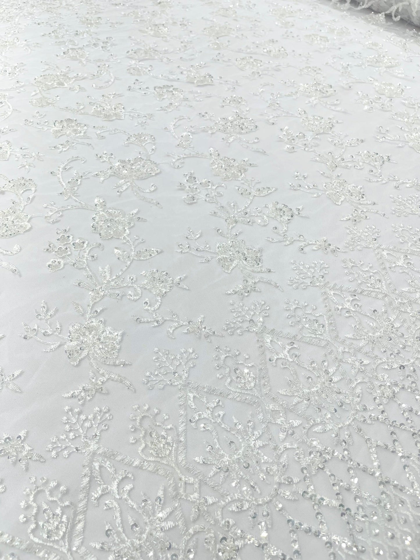 Modern Luxury Beaded Fabric 54” Wide| New Creations Fabric & Foam Inc.