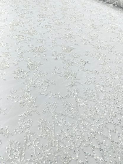 Modern Luxury Beaded Fabric 54” Wide| New Creations Fabric & Foam Inc.