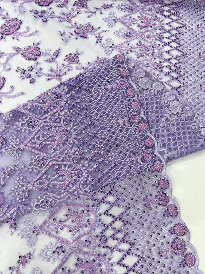 Modern Luxury Beaded Fabric 54” Wide| New Creations Fabric & Foam Inc.