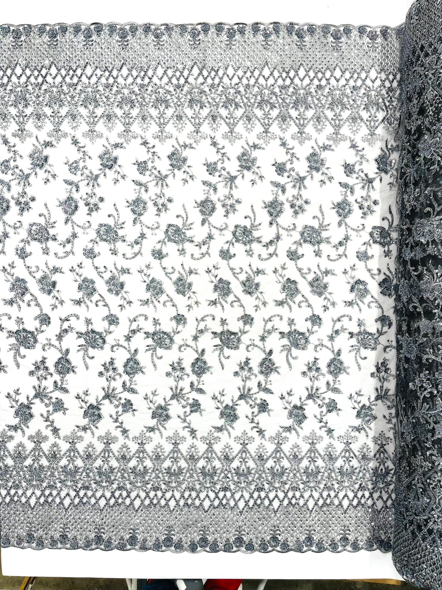 Modern Luxury Beaded Fabric 54” Wide| New Creations Fabric & Foam Inc.