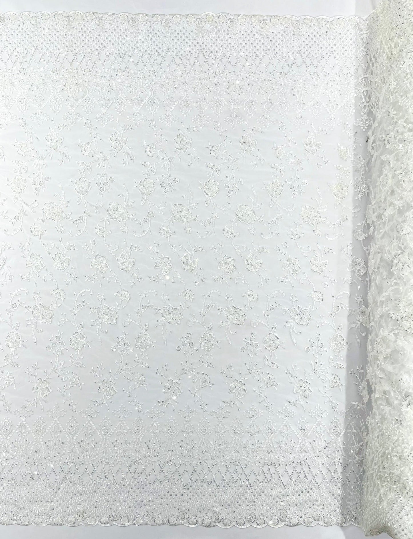 Modern Luxury Beaded Fabric 54” Wide| New Creations Fabric & Foam Inc.