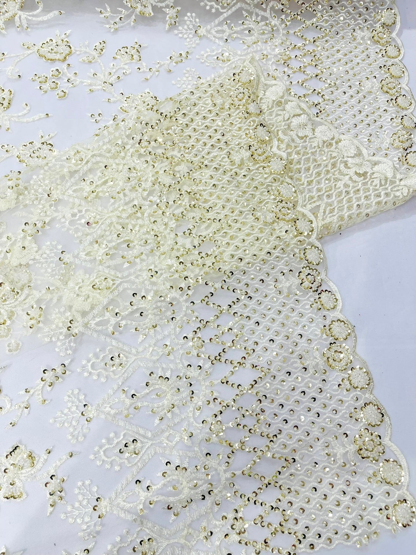 Modern Luxury Beaded Fabric 54” Wide| New Creations Fabric & Foam Inc.