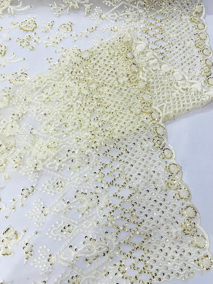 Modern Luxury Beaded Fabric 54” Wide| New Creations Fabric & Foam Inc.