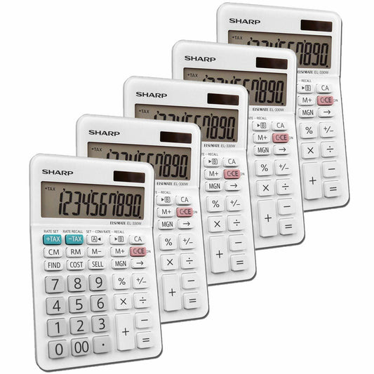 Sharp EL-330WB Calculator Dual Power Solar Battery 1 Pack New