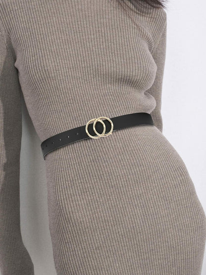 CR Womens Leather Belt 1.3" Reversible 2 Colors Casual Jeans Dress