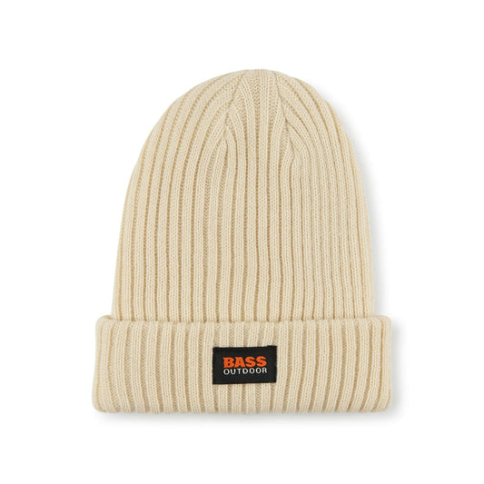 BASS Women's Large Gauge Knit Beanie Hat Ecru One Size