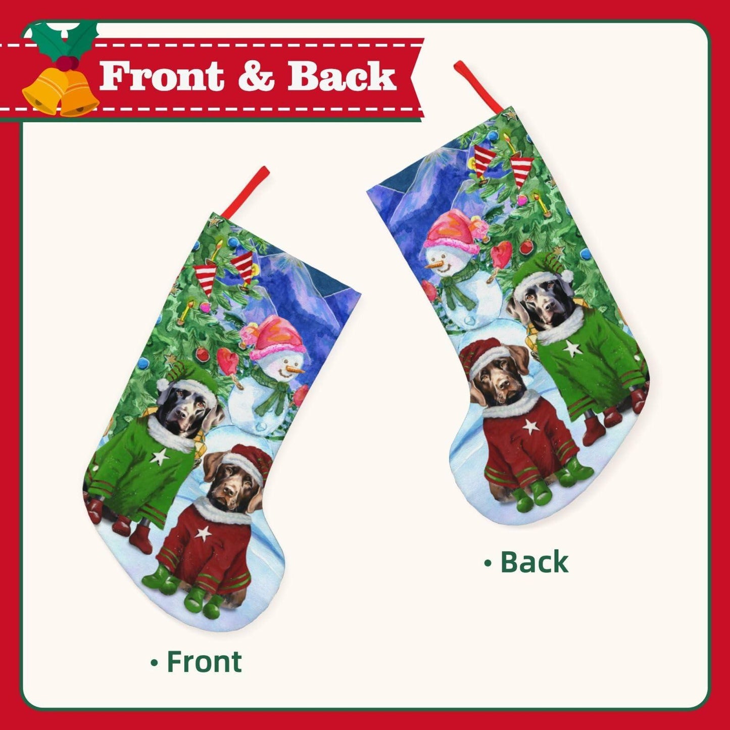 MOLAIGIN Christmas Black Labrador Chocolate lab Santa Dog Retriever 18 Inches
