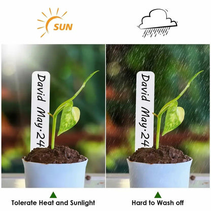 meumtuu 200 PCS White Plastic Plant Labels Garden Markers PVC PVCPL-200W