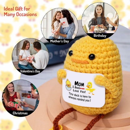 Artlunar Positive Duck Emotional Support Crochet Gift for Mom I Love You