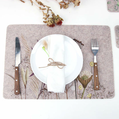 Casaido Table Placemats Set of 6 Heat Resistant Non Slip Green 17x12
