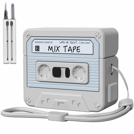 MOFREE AirPods 3 Case Cover Cassette Tape Design Soft Silicone Off-White