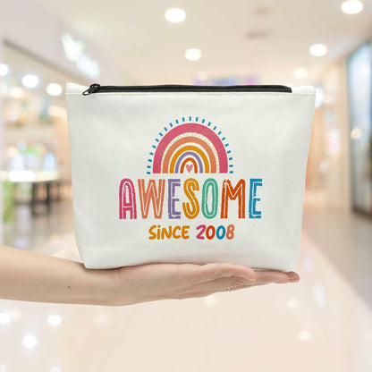 Sldpngo 17th Birthday Makeup Bag Cosmetic Pouch Girls Pink