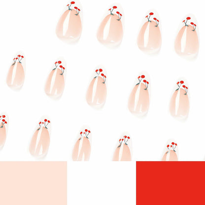 24 Pcs Light Green Press On Nails Short Square Flower Designs Acrylic
