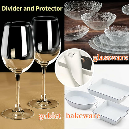 White Fiber Circular Tableware Storage Protective Cotton Pad Anti-Collision