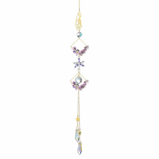 Venusorn Natural Crystal Flower Chains Purple - Window Décor Sun Catchers