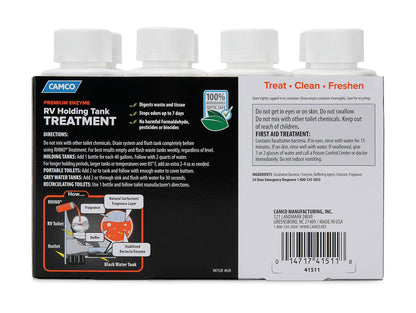 Camco RhinoFLEX Enzyme RV Holding Tank Treatment Pine Scent 8x4oz Bottles