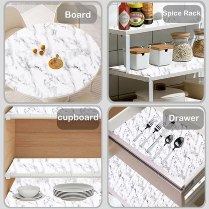 NCANBUS Shelf Liner Non-Slip Waterproof Marble 18in x 20ft Thick Strong Grip