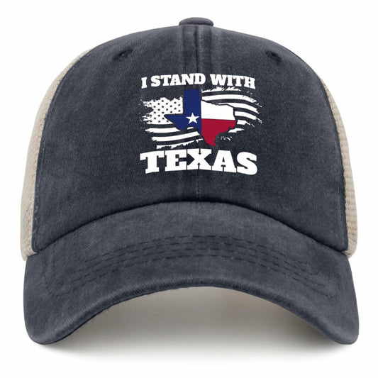 Beafoliya Texas Flag Trucker Hat Women Mesh Baseball Cap Purplish Blue