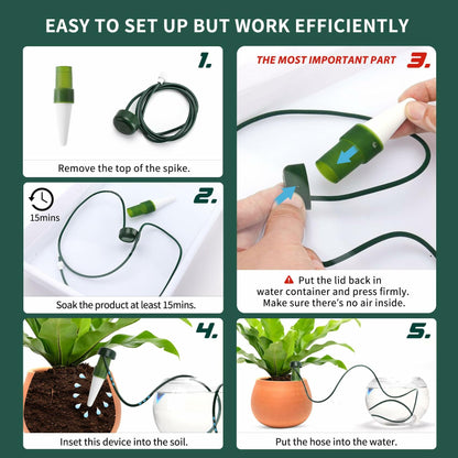 BYDOLL Plant Self-Watering Stakes Automatic Drip Irrigation System 10 Pack