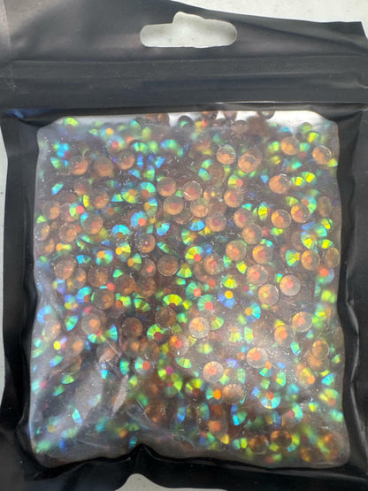CLRDIVA 5mm Transparent Coffee AB Resin Rhinestones Bulk for Crafting