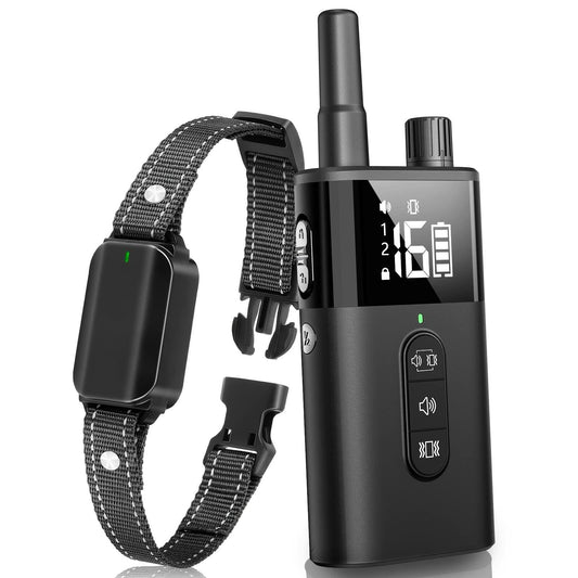 No Shock Dog Training Collar Remote Vibrate Safe Lock Waterproof Black