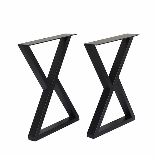 Herkii Heavy Duty Metal Table Legs 16" H x 11" W Black Set of 2