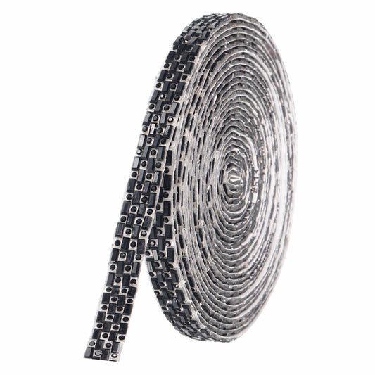 MECCANIXITY 10mm Self Adhesive Crystal Rhinestone Ribbon 5 Yards Black