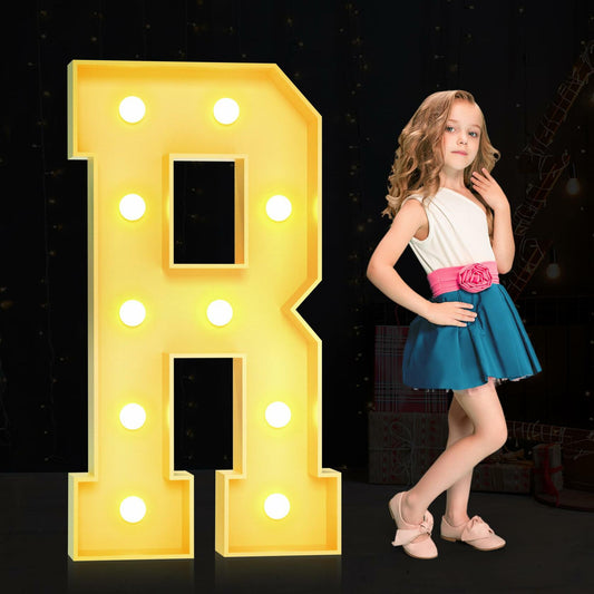 Foaky 3FT Marquee Light Up Letter R Party Decor Foam Board Kit