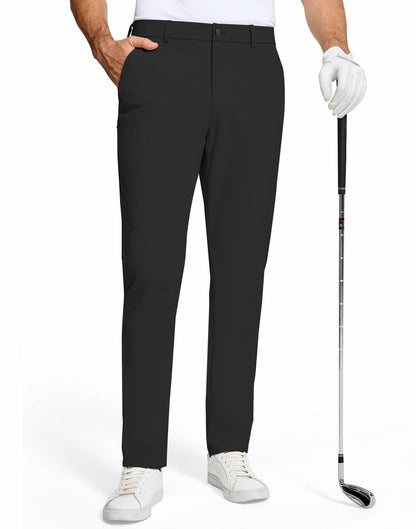 SERAMY Mens Golf Dress Pants Slim Fit Stretch Quick Dry Black Size 36