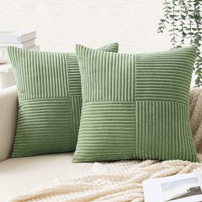 EMEMA Corduroy Throw Pillow Covers 12x20 Rust Pack of 2 Boho Decorative