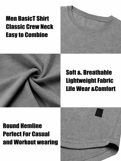 Comdecevis Muscle Big Tall T Shirt Men Gym Workout Long Sleeve Light Grey 3XL