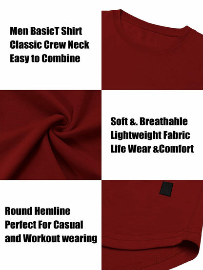 Comdecevis Muscle Slim Long Sleeve T Shirt Men Gym Athletic Red Size L