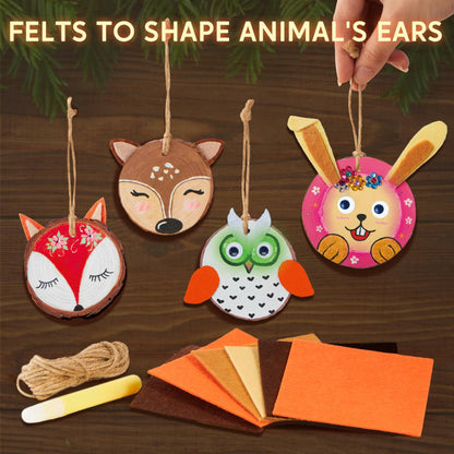 [Like New] Klever Kits Wooden Glow in The Dark Painting Craft Kit Wood Slices