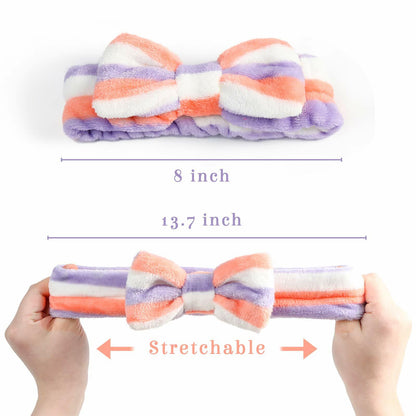 3 Otters Spa Headband Set 8PCS Soft Microfiber Face Wash for Women Girls